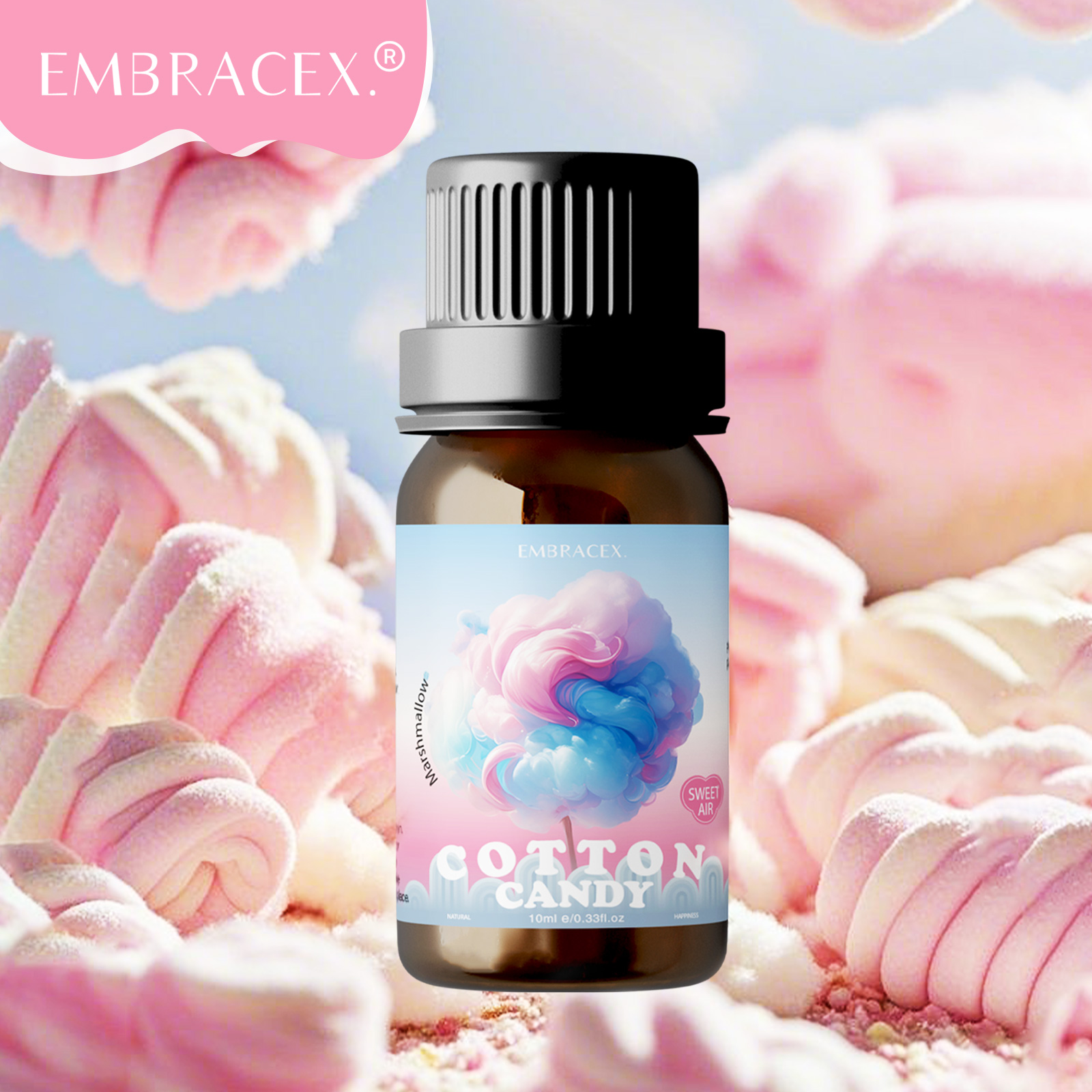 Fragrance Oil 10Ml - Oli Essenziali Profumati Marshmallow/Zucchero Filato da