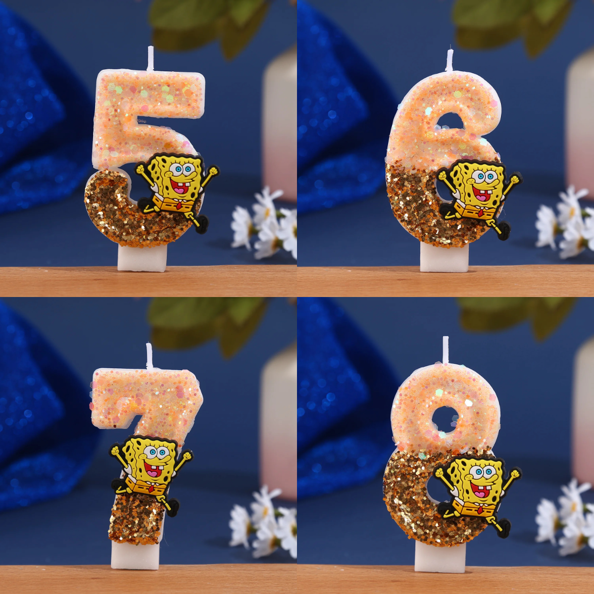 Zebra Candle Supplies - Candela Digitale Spongebob Numero 0-9, Decorazione