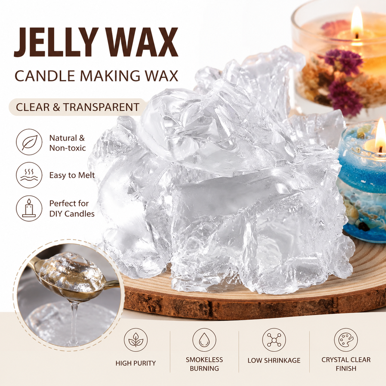 Candle Supplies Tins - Cera in Gel Trasparente per Candele