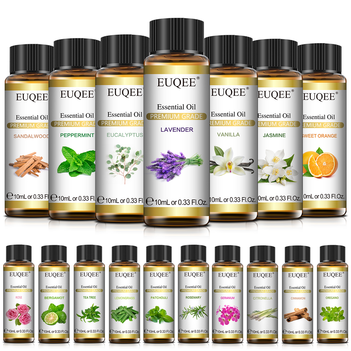 Fragrance Oil 10Ml - EUQEE Olio Essenziale Puro Naturale 10ml: