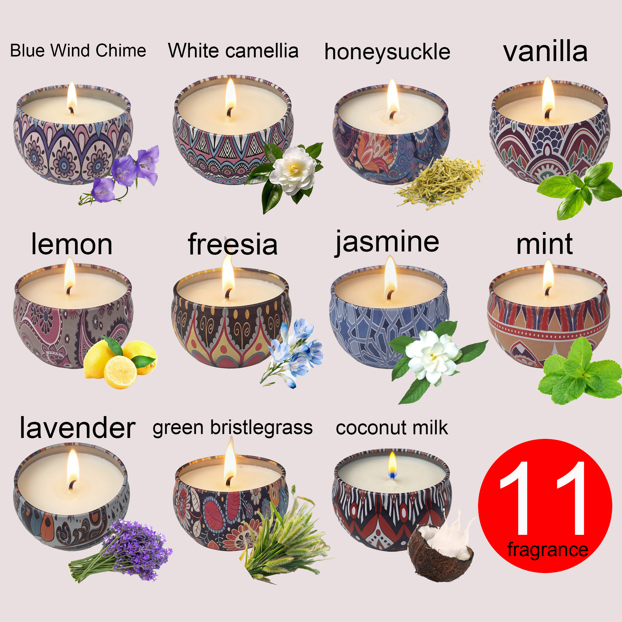 Candle Souvenir - 1 confezione di candele per aromaterapia