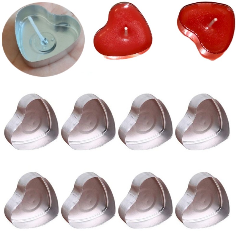 100 set a forma di cuore vuoto - Candle Supplies Tins recensione e prezzo